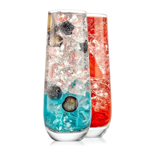 imageNutriChef Champagne Flutes Stemless 94oz Set of 2 Elegant Clear Crystal Glass Drinkware wNarrow Rim Seamless Bowl LeadFree Dishwasher Safe Sparkling Wine Glassware Perfect for Any Occasion2 pack