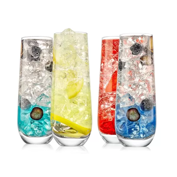 imageNutriChef Champagne Flutes Stemless 94oz Set of 2 Elegant Clear Crystal Glass Drinkware wNarrow Rim Seamless Bowl LeadFree Dishwasher Safe Sparkling Wine Glassware Perfect for Any Occasion4 pack