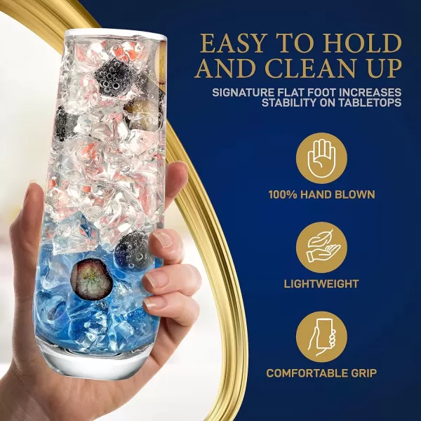 imageNutriChef Champagne Flutes Stemless 94oz Set of 2 Elegant Clear Crystal Glass Drinkware wNarrow Rim Seamless Bowl LeadFree Dishwasher Safe Sparkling Wine Glassware Perfect for Any Occasion4 pack
