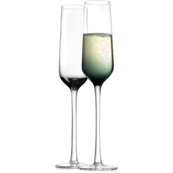 imageNutriChef Champaign Glasses  7Oz Clear Champagne Flutes Set of 2 Elegant Tall Long Stemmed Glass with Narrow Rims Seamless Bowl Lead Free Dishwasher Safe Glass For Party New Year Christmas9oz