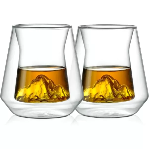 imageNutriChef Double Wall Insulated Glasses  2pcs 8 oz High Borosilicate Glass Sweat Free Mugs Clear Drinkware for HotCold Drinks Coffee Espresso Cappuccino Latte Tea Microwavable Dishwasher Safe