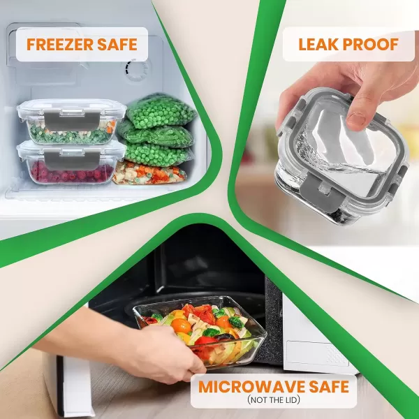 imageNutriChef Glass Food Storage Containers with Lids  12 Piece Stackable Heavy Duty Meal Prep Containers  Mixed Sizes for Food Snacks Fruit ampamp More  Microwave Freezer ampamp Dishwasher Safe BlueGray