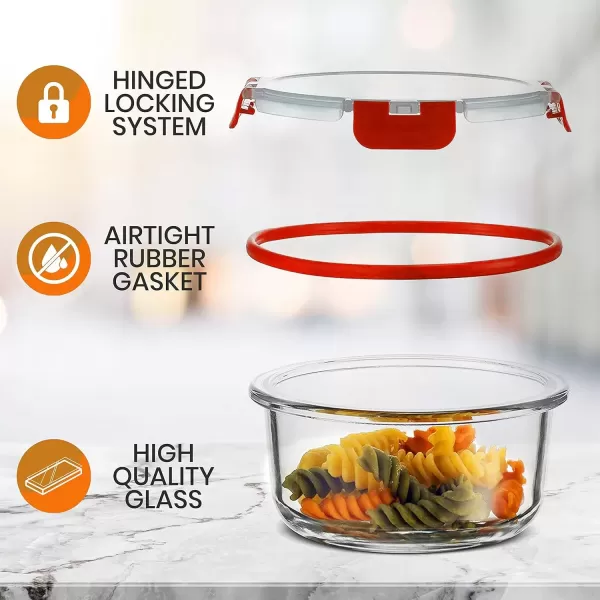 imageNutriChef Glass Food Storage Containers with Lids  12 Piece Stackable Heavy Duty Meal Prep Containers  Mixed Sizes for Food Snacks Fruit ampamp More  Microwave Freezer ampamp Dishwasher Safe BlueRed