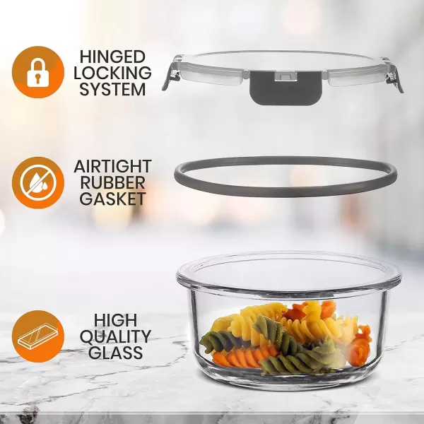 imageNutriChef Glass Food Storage Containers with Lids  12 Piece Stackable Heavy Duty Meal Prep Containers  Mixed Sizes for Food Snacks Fruit ampamp More  Microwave Freezer ampamp Dishwasher Safe BlueGray