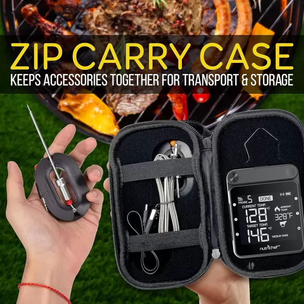 imageNutriChef Smart Bluetooth BBQ Grill Thermometer  Digital Display Stainless Dual Probes Safe to Leave in Outdoor Barbecue Meat Smoker  Wireless Remote Alert iOS Android Phone WiFi App  PWIRBBQ60Wifi