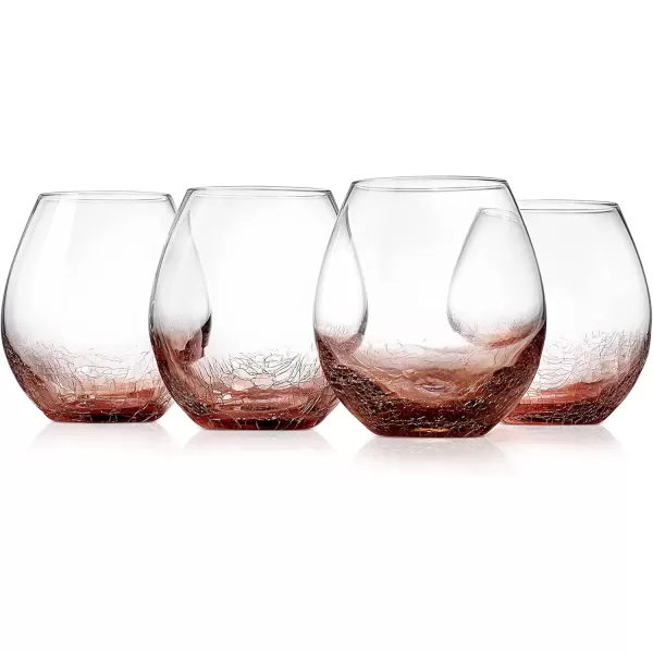 imageNutriChef Stemless Wine Glasses 15 Ounces Set of 2 Hand Blown Glasses for Home Bar ampamp Restaurant Dishwasher Safe Gift Set for Wine Lovers Friends4 Pack