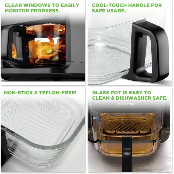 imageNutrichef 58 Quart Air Fryer  81 Preset Cook Modes  Transparent Fry Bowl for Best Cooking Results  Cook Shrimp Steak Fries Wings Chicken ampamp More  Precise Temperature Control ampamp Time  WhiteBlack