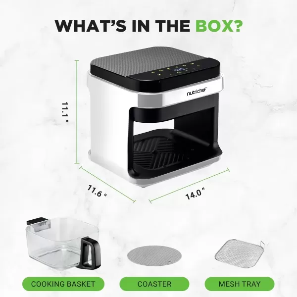 imageNutrichef 58 Quart Air Fryer  81 Preset Cook Modes  Transparent Fry Bowl for Best Cooking Results  Cook Shrimp Steak Fries Wings Chicken ampamp More  Precise Temperature Control ampamp Time  WhiteWhite