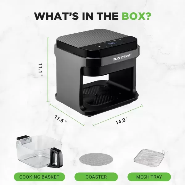 imageNutrichef 58 Quart Air Fryer  81 Preset Cook Modes  Transparent Fry Bowl for Best Cooking Results  Cook Shrimp Steak Fries Wings Chicken ampamp More  Precise Temperature Control ampamp Time  WhiteBlack