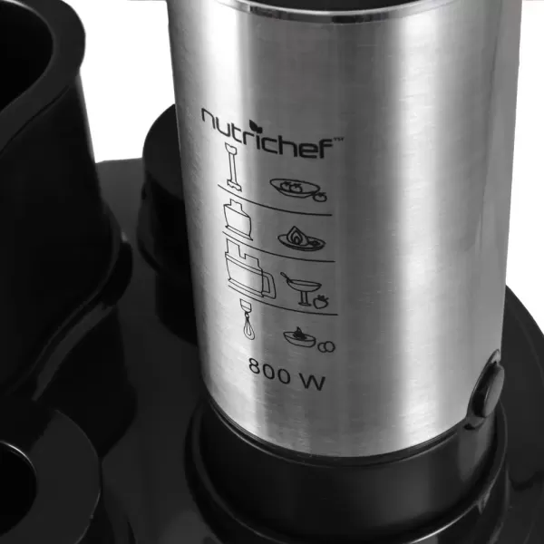 imageNutriChef Heavy Duty Food Processor and Immersion Blender Stainless Steel with Attachments