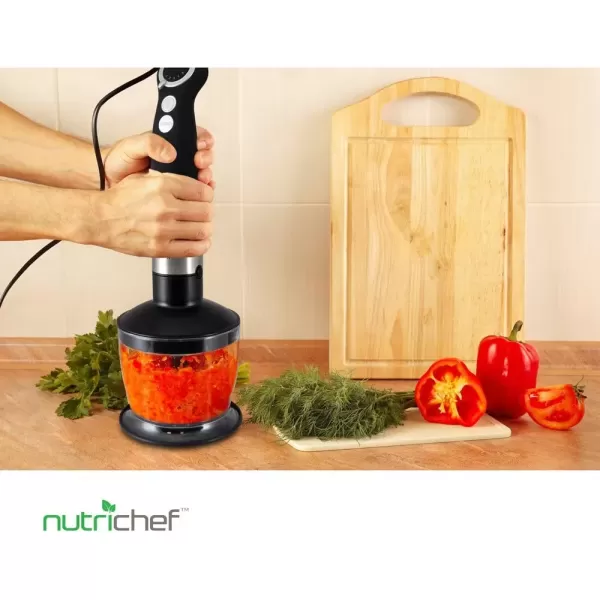 imageNutriChef Heavy Duty Food Processor and Immersion Blender Stainless Steel with Attachments