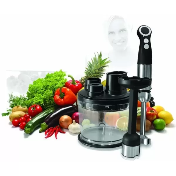 imageNutriChef Heavy Duty Food Processor and Immersion Blender Stainless Steel with Attachments