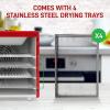 imageNutriChef Electric Countertop Food Dehydrator Machine  350Watt Premium MultiTier Meat Beef Jerky Maker FruitVegetable Dryer w 4 Stainless Steel Trays Digital Timer Temperature Control