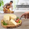 imageNutriChef Natural Bamboo Cheese Board Set with Bonus Condiment CupExtra Large Size 100 Home Organic Wooden Plate and Charcuterie Tray with 4 pcs Cutting Knife Slicer2pc Cheese Knife