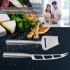 imageNutriChef Natural Bamboo Cheese Board Set with Bonus Condiment CupExtra Large Size 100 Home Organic Wooden Plate and Charcuterie Tray with 4 pcs Cutting Knife Slicer2pc Cheese Knife