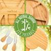imageNutriChef Natural Bamboo Cheese Board Set with Bonus Condiment CupExtra Large Size 100 Home Organic Wooden Plate and Charcuterie Tray with 4 pcs Cutting Knife SlicerRound