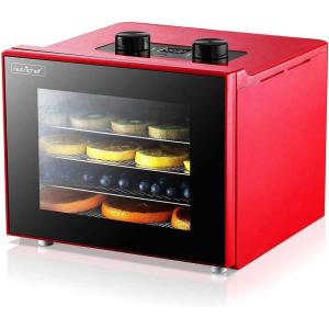 imageNutriChef Electric Countertop Food Dehydrator Machine  350Watt Premium MultiTier Meat Beef Jerky Maker FruitVegetable Dryer w 4 Stainless Steel Trays Digital Timer Temperature Control