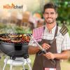 imageJovial Portable Outdoor Charcoal BBQ GrillStainless Steel Charcoal Grill Offset Smoker with Ash Catcher and Red CoverMultifunctional ideal for Bake BraiseSmokeRoastand Grill