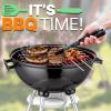 imageJovial Portable Outdoor Charcoal BBQ GrillStainless Steel Charcoal Grill Offset Smoker with Ash Catcher and Red CoverMultifunctional ideal for Bake BraiseSmokeRoastand Grill