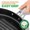 imageNutriChef 11quot Square Grill Pan Non Stick  High Ridges HardAnodized Stove Top Griddle Strong Handles Dishwasher SafeBlack