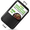 imageNutriChef 11quot Square Grill Pan Non Stick  High Ridges HardAnodized Stove Top Griddle Strong Handles Dishwasher SafeBlack