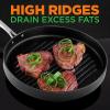 imageNutriChef 11quot Square Grill Pan Non Stick  High Ridges HardAnodized Stove Top Griddle Strong Handles Dishwasher SafeBlack