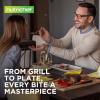 imageNutriChef 11quot Square Grill Pan Non Stick  High Ridges HardAnodized Stove Top Griddle Strong Handles Dishwasher SafeBlack