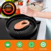 imageNutriChef 11quot Square Grill Pan Non Stick  High Ridges HardAnodized Stove Top Griddle Strong Handles Dishwasher SafeBlack
