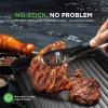 imageNutriChef 11quot Square Grill Pan Non Stick  High Ridges HardAnodized Stove Top Griddle Strong Handles Dishwasher SafeBlack