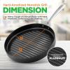 imageNutriChef 11quot Square Grill Pan Non Stick  High Ridges HardAnodized Stove Top Griddle Strong Handles Dishwasher SafeBlack