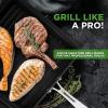 imageNutriChef 11quot Square Grill Pan Non Stick  High Ridges HardAnodized Stove Top Griddle Strong Handles Dishwasher SafeBlack