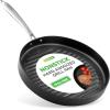imageNutriChef 11quot Square Grill Pan Non Stick  High Ridges HardAnodized Stove Top Griddle Strong Handles Dishwasher SafeBlack