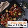 imageNutriChef 11quot Square Grill Pan Non Stick  High Ridges HardAnodized Stove Top Griddle Strong Handles Dishwasher SafeBlack