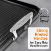 imageNutriChef 11quot Square Grill Pan Non Stick  High Ridges HardAnodized Stove Top Griddle Strong Handles Dishwasher SafeBlack
