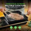 imageNutriChef 11quot Square Grill Pan Non Stick  High Ridges HardAnodized Stove Top Griddle Strong Handles Dishwasher SafeBlack