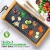 imageNutriChef Smokeless Indoor Electric Grill  Bamboo Tray NonStick Plate Adjustable Thermostat Dishwasher Safe 1800W PowerBamboo