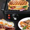 imageNutrichef 2in1 Panini Press Grill ampamp Griddle  Nonstick Coating Temperature Control  Multiuse Countertop Sandwich Maker  Removable Drip Tray  1500W  Compact Electric Griddle  203 x 125 x 53