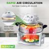 imageNutriChef Halogen Oven Countertop Air Fryer  1200W 13QT Infrared Convection Cooker w Stainless Steel Cooking Bowl For Healthy Meals Great for Chicken Steak Fish Ribs Shrimp More AZPKAIRFR48