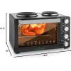 imageNutriChef Kitchen Convection Electric Countertop Rotisserie Toaster Oven Cooker with Food Warming Hot Plates 30 Quart AZPKRTO28 Black