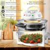 imageNutrichef PKAIRFR485 Air Fryer Infrared Convection Halogen Oven Countertop Cooking Stainless Steel 13 Quart 1200W Prepare Quick Healthy Meals for French Fries ampamp Chips White One Size