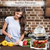 imageNutrichef PKAIRFR485 Air Fryer Infrared Convection Halogen Oven Countertop Cooking Stainless Steel 13 Quart 1200W Prepare Quick Healthy Meals for French Fries ampamp Chips White One Size