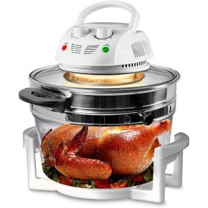 imageNutrichef PKAIRFR485 Air Fryer Infrared Convection Halogen Oven Countertop Cooking Stainless Steel 13 Quart 1200W Prepare Quick Healthy Meals for French Fries ampamp Chips White One Size