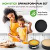 imageNutriChef 3Piece Nonstick Springform Pan Set  Premium Carbon Steel Cheesecake Pans with Stainless Steel Clasp  6quot 8quot 10quot Sizes Oven Safe up to 450F  Includes 300pcs Parchment Paper Black3Pack