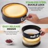 imageNutriChef 3Piece Nonstick Springform Pan Set  Premium Carbon Steel Cheesecake Pans with Stainless Steel Clasp  6quot 8quot 10quot Sizes Oven Safe up to 450F  Includes 300pcs Parchment Paper Black3Pack