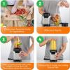 imageNutriChef Personal Electric Single Serve BlenderSmall Professional Kitchen Countertop Mini Blender for Shakes and Smoothies wPulse Blend Convenient Lid Cover Portable 20 ampamp 24 Oz Cups NCBL10005Assorted