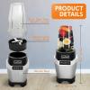 imageNutriChef Personal Electric Single Serve BlenderSmall Professional Kitchen Countertop Mini Blender for Shakes and Smoothies wPulse Blend Convenient Lid Cover Portable 20 ampamp 24 Oz Cups NCBL10005Assorted