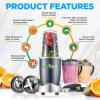 imagePersonal Electric Single Serve Blender  600W Professional Kitchen Countertop Mini Blenderfor Shakes and Smoothies wPulse Blend Convenient LidCover Portable 10 ampamp 20 Oz Cups  NutriChef NCBL60