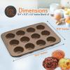 imageNutriChef Muffin Pans for Baking  Nonstick Cupcake Tins w 12Cups Carbon Steel Stackable Cup Cake Tray w 100pcs Parchment Paper Liners  Dishwasher ampamp Oven Safe  2Piece Set BlackGold