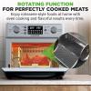 imageNutriChef 26L Electric Air Fryer Oven  1700W Countertop Rotisserie ampamp Air Fryer  360 Rotating Feature  10 Digital Menu Presets  Includes Drip Tray Air Frying Basket ampamp Bake Rack 15x16x14 Silver
