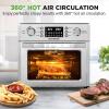 imageNutriChef 26L Electric Air Fryer Oven  1700W Countertop Rotisserie ampamp Air Fryer  360 Rotating Feature  10 Digital Menu Presets  Includes Drip Tray Air Frying Basket ampamp Bake Rack 15x16x14 Silver